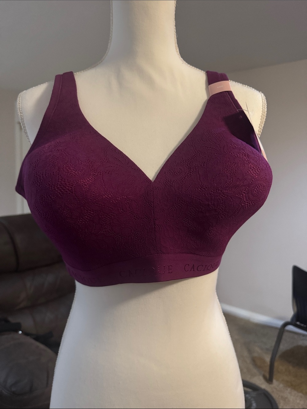 Cacique Purple Wireless Bra Full Coverage